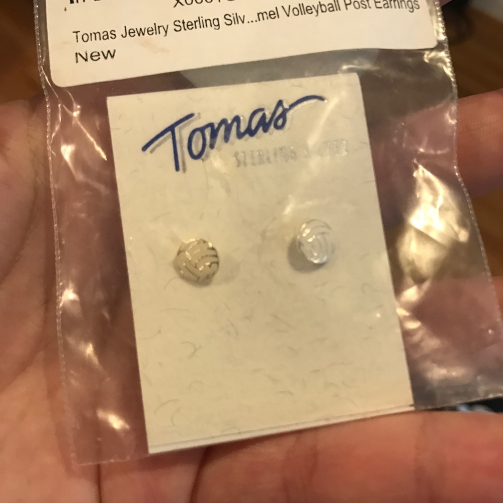 Sterling silver NWT volleyball stud earrings